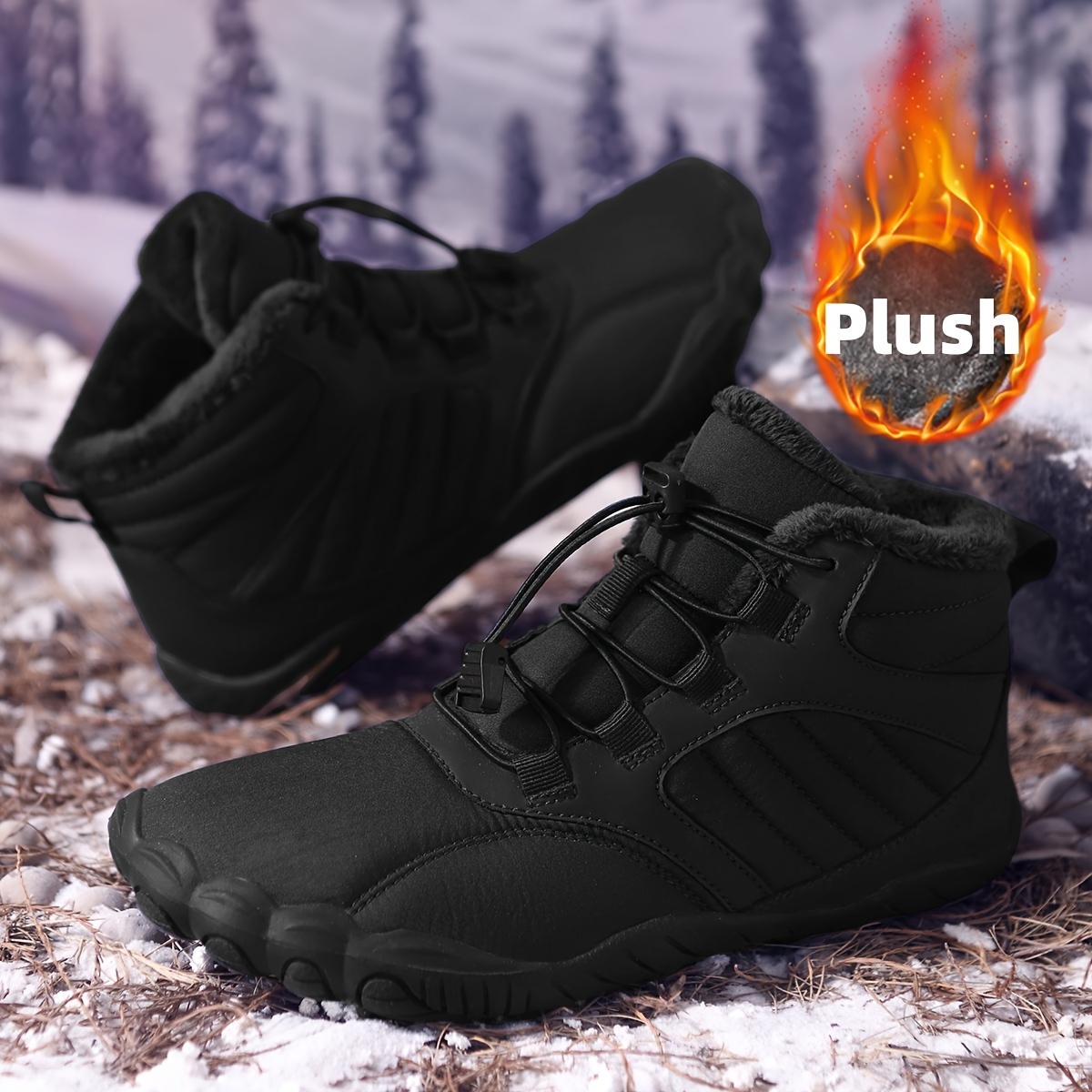 Anti Loop Rubber - Unisex Winter Fleece Lined Barefoot Snow