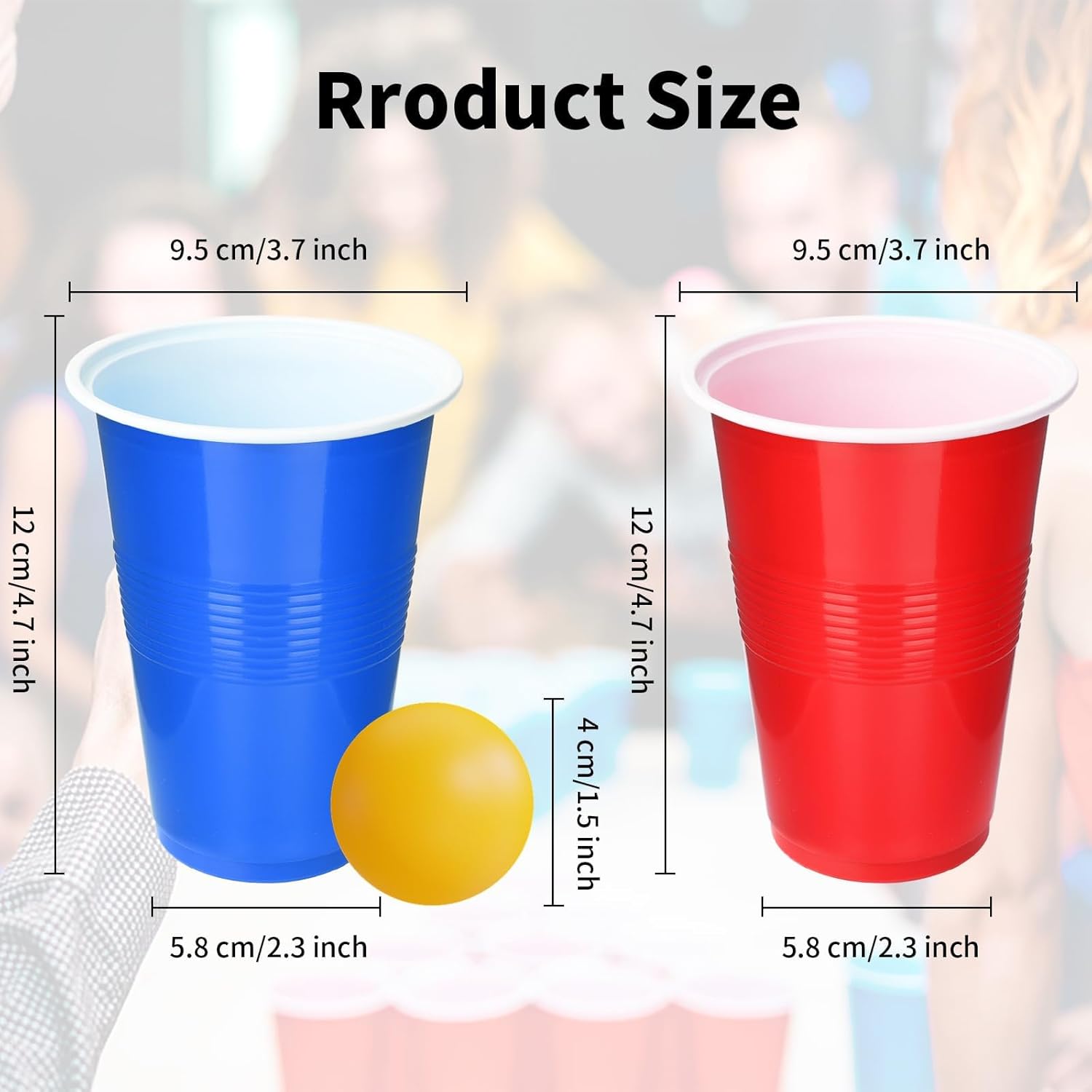 60 Pcs 16 Oz Plastic Party Cup - огляд і ціна Table Tennis Kit